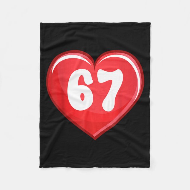 Valentine's Day Six Seven Hearts 6 7 Meme Gen Alph Fleece Blanket (Front)