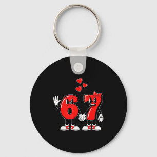 Valentine's Day Six Seven Hearts 6 7 Meme Gen Alph Keychain