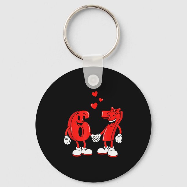Valentine's Day Six Seven Hearts 6 7 Meme Gen Alph Keychain (Front)