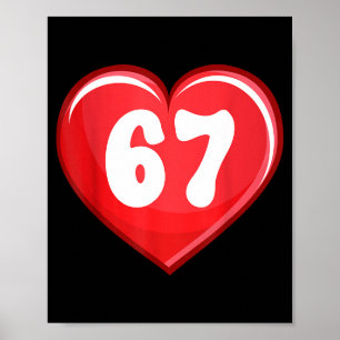Valentine's Day Six Seven Hearts 6 7 Meme Gen Alph Poster