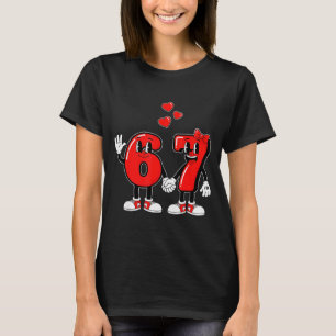 Valentine's Day Six Seven Hearts 6 7 Meme Gen Alph T-Shirt