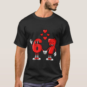 Valentine's Day Six Seven Hearts 6 7 Meme Gen Alph T-Shirt