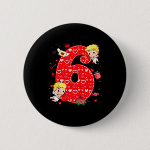 Valentines Day Six Seven Hearts 6 7 Meme Gen Alpha 2 Inch Round Button
