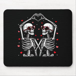 Valentines day skeleton hand heart funny matching mouse pad