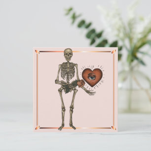 Valentine's Day Skeleton Heart Chic  Holiday Card