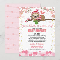 Valentine's Day Sloth Baby Shower By Mail Pink