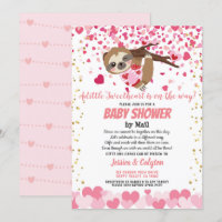 Valentines Day Sloth Girl Baby Shower By Mail Pink