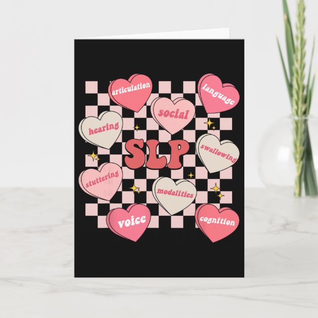 Valentine's Day Slp Candy Heart Speech Therapy Spe Card (Front)