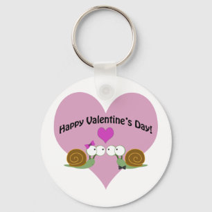 Valentines Day Snails Keychain