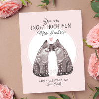 Valentine's Day Snow Leopard Teacher Valentine