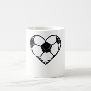 Valentines Day Soccer Ball Heart Grunge Men Women Coffee Mug