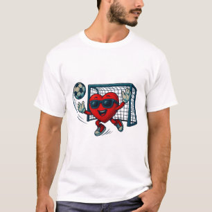 Valentines Day Soccer Goalkeeper Funny Heart Boys T-Shirt