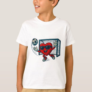 Valentines Day Soccer Goalkeeper Funny Heart Boys T-Shirt