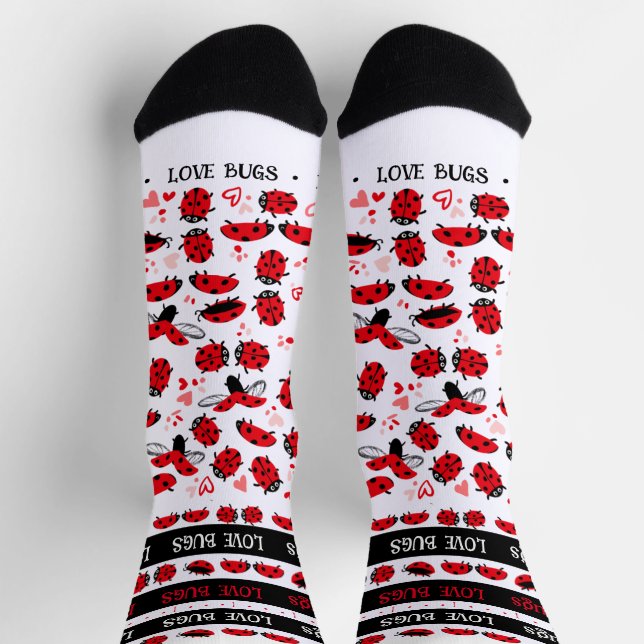 Valentine's day socks. Crazy fun Love bugs Socks (Top)
