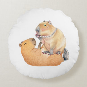 Valentine's day special capibara round pillow