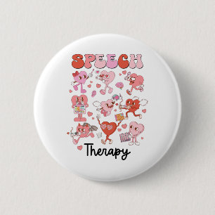 Valentines Day Speech Therapy Therapist Slpa Slp V 2 Inch Round Button