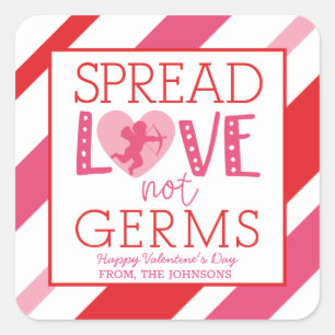 Valentine's Day Spread Love Not Germs Stickers
