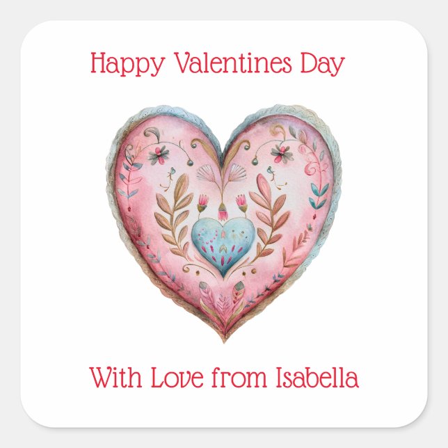 Valentine's Day Square Sticker (Front)