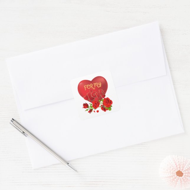 Valentine's Day Square Sticker (Envelope)