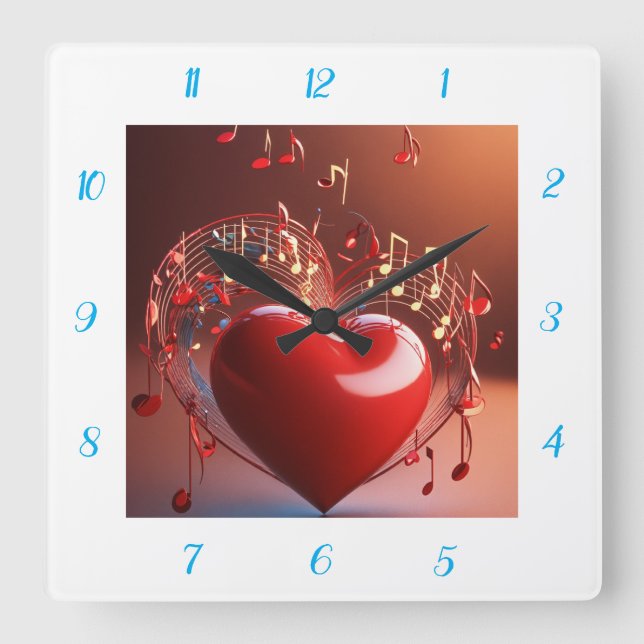 Valentine's day Square Wall Clock (Front)
