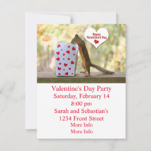 Valentines Day Squirrel Holiday Card