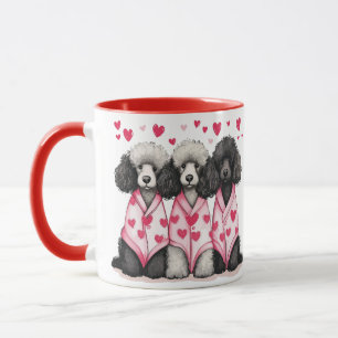 Valentines Day Standard Poodle Dogs Mug