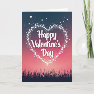 Valentines Day Star Shimmer Card