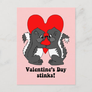 Valentine's day stinks holiday postcard