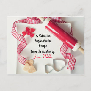 Valentine's Day Sugar Cookie Recipe Postcard