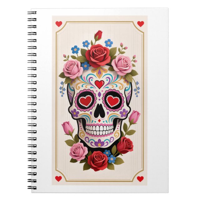 Valentines Day Sugar Skull Notebook (Front)