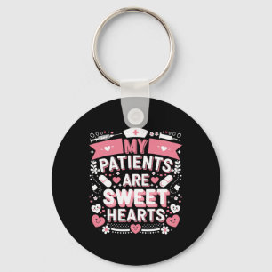 Valentines Day Sweet Hearts Nursing Love My Patien Keychain