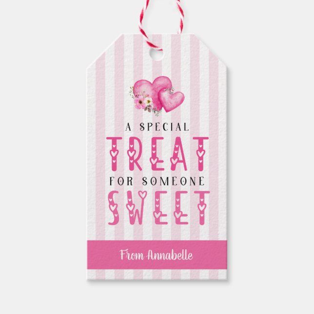 Valentine's Day sweets classroom favour gift tag (Front)
