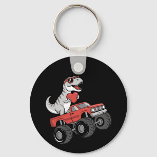 Valentine's Day T Rex Dinosaur Riding Monster Truc Keychain