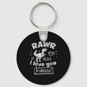 Valentine's Day T-rex Rawr Means I Love You In Din Keychain