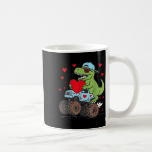 Valentines Day T Rex Riding Monster Truck Funny To Coffee Mug