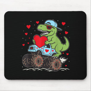 Valentines Day T Rex Riding Monster Truck Funny To Mouse Pad