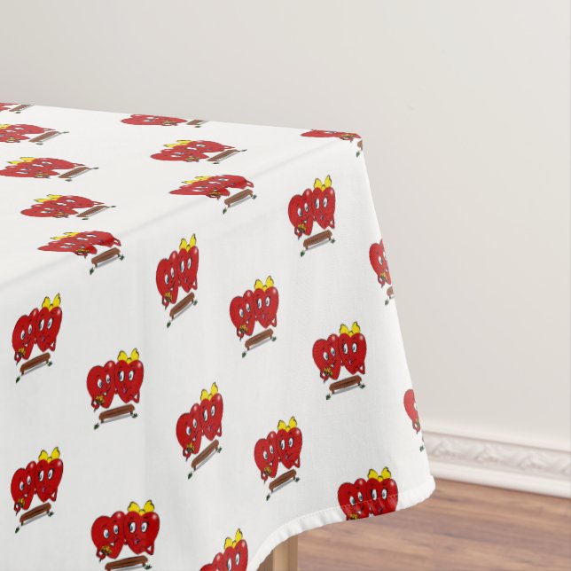Valentine's Day Tablecloth Couple Red Hearts  (In Situ)