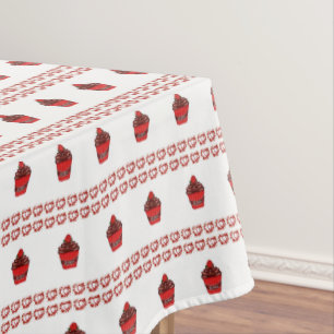 Valentine's Day Tablecloth Cupcake