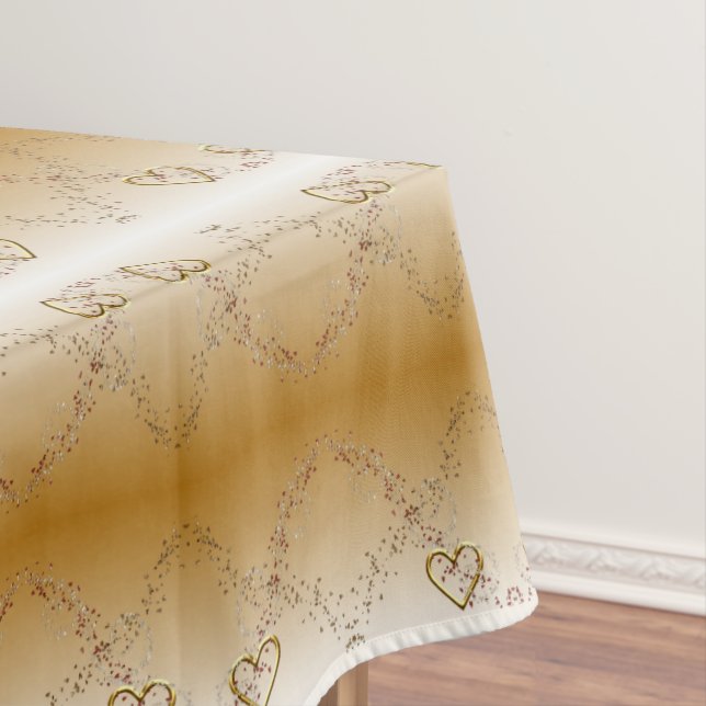 Valentine's Day Tablecloth Gold Hearts  (In Situ)