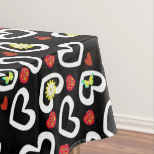 Valentine's Day Tablecloth Hearts I Love You
