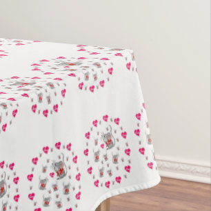 Valentine's Day Tablecloth Mice