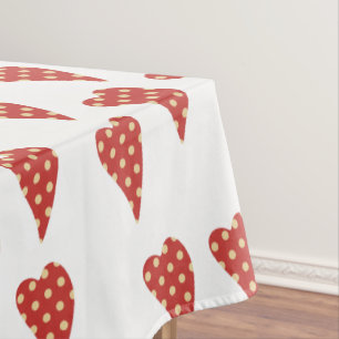 Valentine's Day Tablecloth Polkadot Hearts