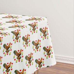 Valentine's Day Tablecloth Rooster