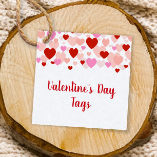 Valentine's Day Tag, Red and Pink Heart Border Favour Tags