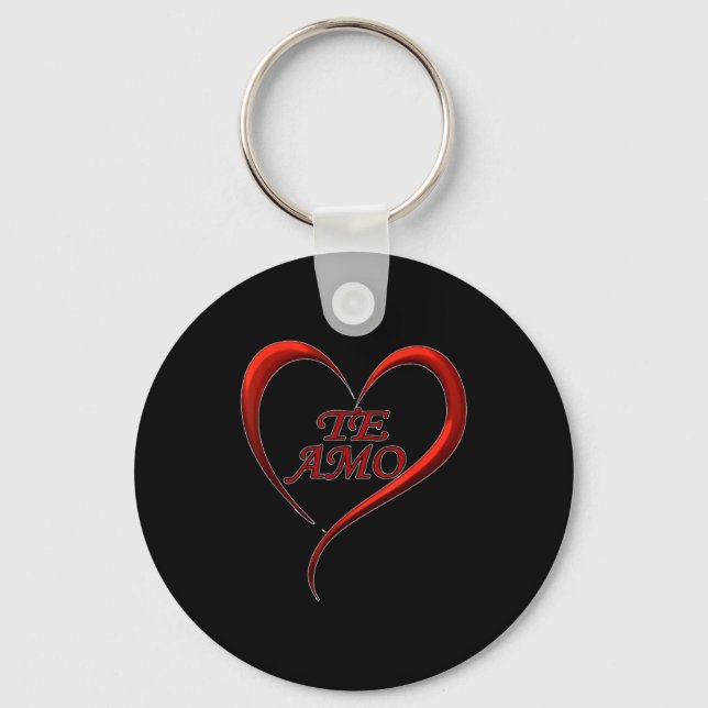 Valentines Day Te Amo Spani-shirt  Keychain (Front)