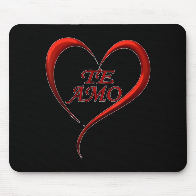 Valentines Day Te Amo Spani-shirt  Mouse Pad (Front)