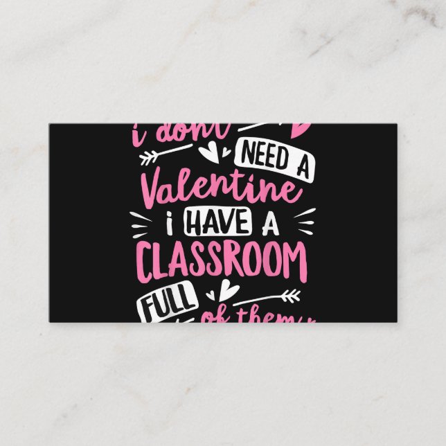 Valentines Day Teacher Funny Classroom School Vale Enclosure Card (Front)