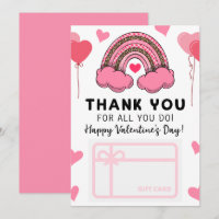 Valentine's Day Teacher Rainbow Gift Card Holder
