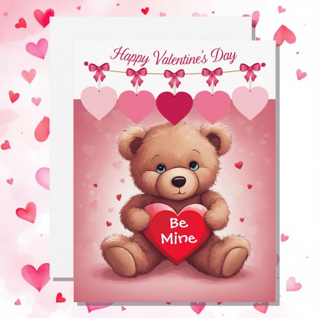 Valentine's Day Teddy Bear Classroom Friends Holiday Card (Creator Uploaded)