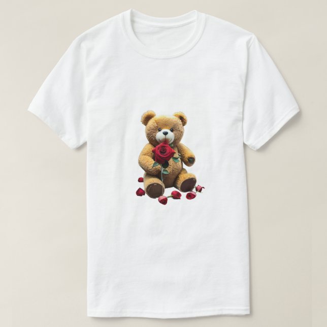 Valentines Day Teddy Bear Holiday T-Shirt (Design Front)